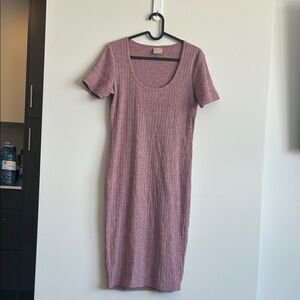 Pointelle Rib Knit Pink Sweater Dress | Wear During & Beyond Pregnancy